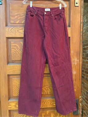 Still Here Everyday Jean Burgundy Wide Leg Jeans